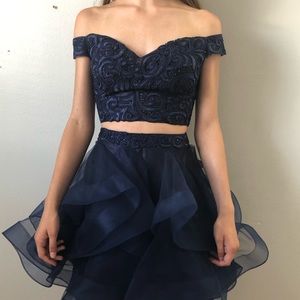 Navy Blue two piece homecoming dress (sz 00)